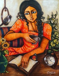 Shazia Salman, 36 x 48 Inch, Acrylics on Canvas, Figurative Painting, AC-SAZ-095